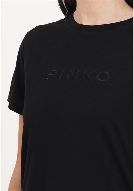 T-shirt da donna nera ricamo logo pinko PINKO | T-shirt | 101752-A1NWZ99