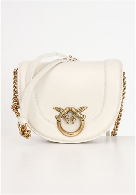Mini Love Bag Click women's white silk shoulder bag PINKO | 101969-A0QOZ14Q
