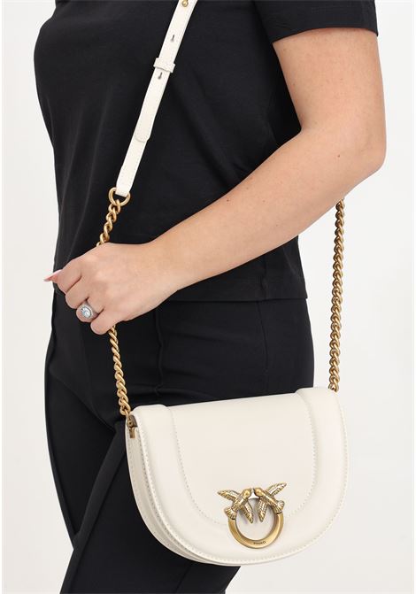 Mini Love Bag Click women's white silk shoulder bag PINKO | 101969-A0QOZ14Q