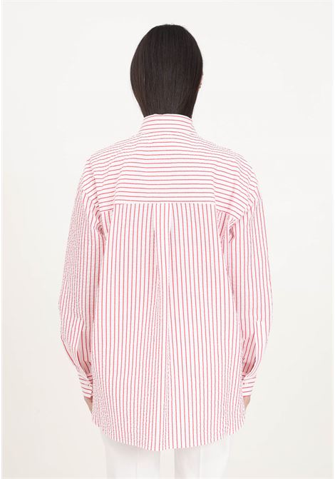 Red and white striped seersucker women's shirt PINKO | Shirt | 102476-A1O9ZR2