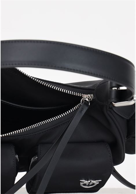 Black women's shoulder bag with love birds logo plate PINKO | Bags | 102794-A1J4Z99N