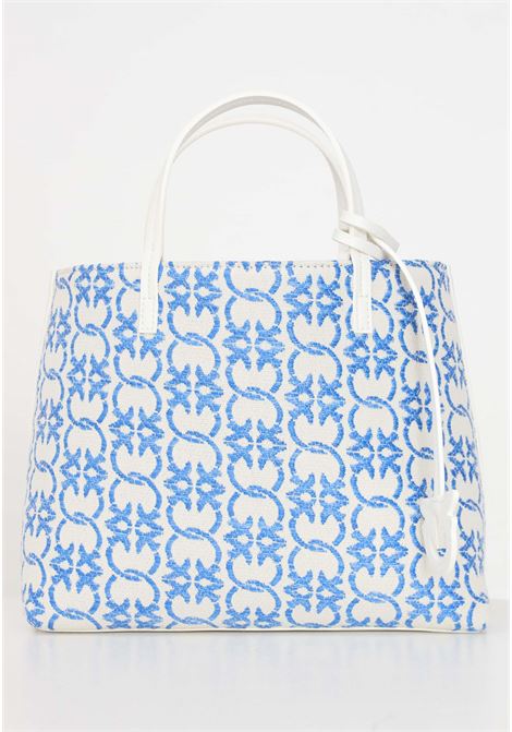 Beige and blue antique gold women's classic carrie shopper bag PINKO | 102833-A1KUCE1Q