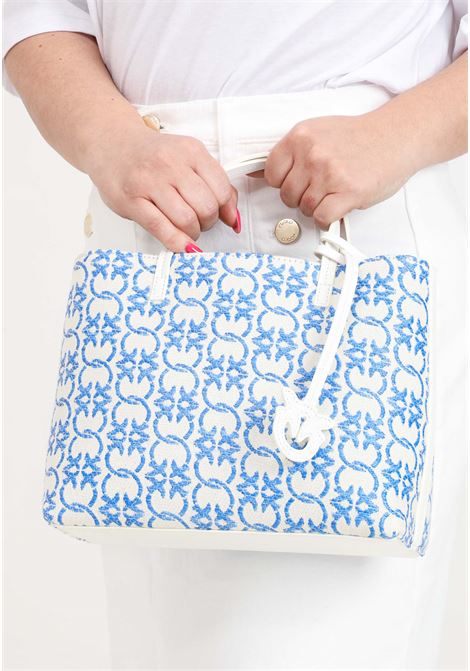 Beige and blue antique gold women's classic carrie shopper bag PINKO | Bags | 102833-A1KUCE1Q