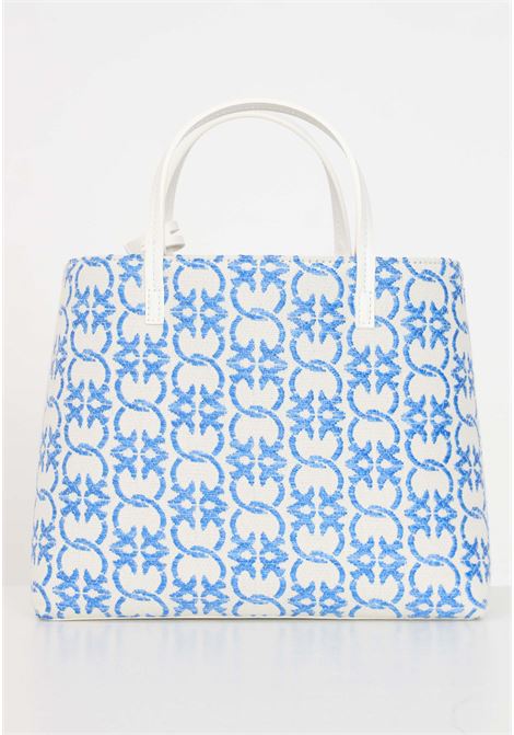 Beige and blue antique gold women's classic carrie shopper bag PINKO | 102833-A1KUCE1Q