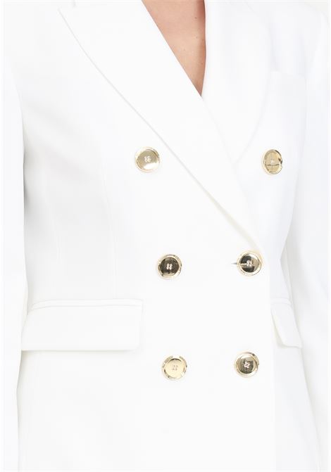 Blazer da donna doppiopetto bianco nembo con bottoni in metallo PINKO | Giacche | 102859-A14IZ15