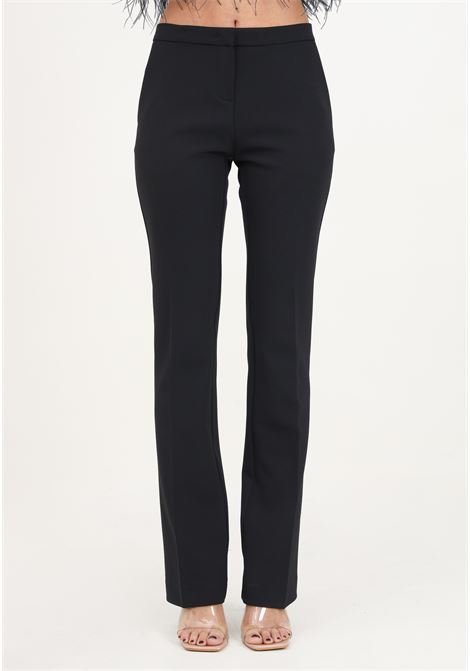 Elegant black limousine women's trousers in stretch technical crepe fabric PINKO | Pants | 102862-A0HCZ99