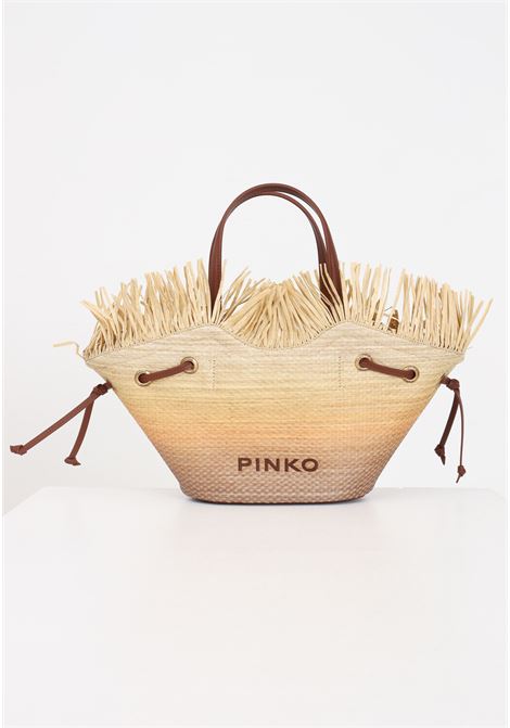 Small pagoda for women in shaded yellow raffia PINKO | 102910-A1R6LH0