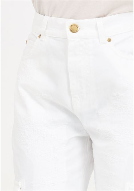 White women's bull cargo trousers with tears and mending PINKO | Pants | 102942-A1MUZ14