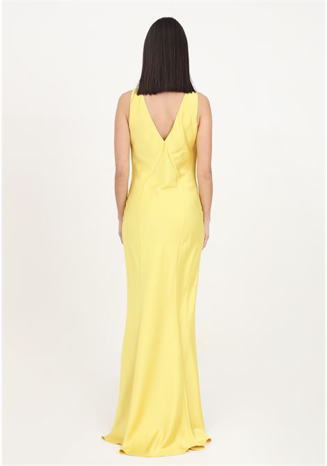 Buttercup yellow women's long dress in hammered satin PINKO | Dresses | 102952-Z345H17