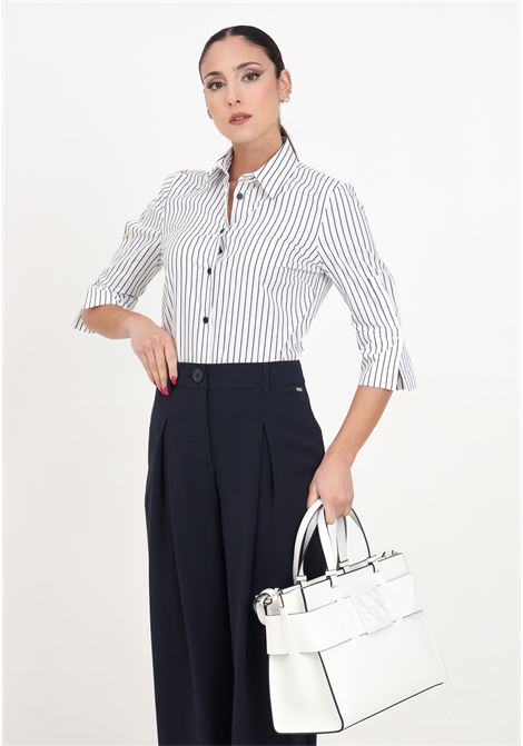 Women's shirt with black and white striped pattern PINKO | Shirt | 103114-A1PFZZ1