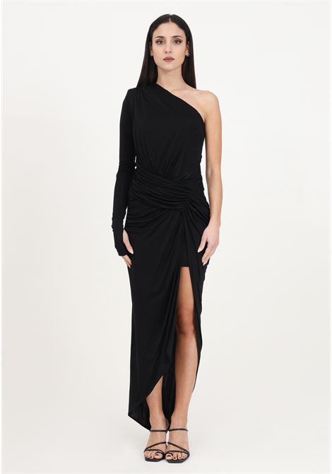 Long black interlock crêpe mermaid dress for women PINKO | 103115-A1JSZ99
