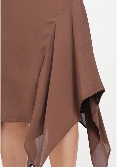 Fluid brown brown women's midi skirt with strap PINKO | 103125-A1O6L74