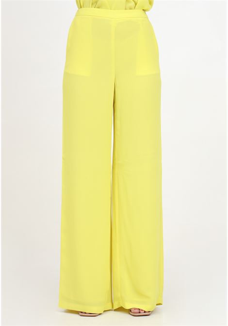 Elegant buttercup yellow women's trousers in vintage crepe PINKO | 103142-A1O6H17