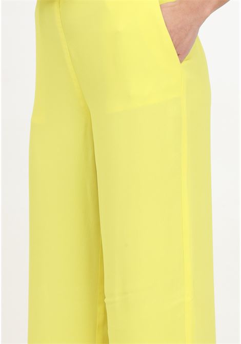 Elegant buttercup yellow women's trousers in vintage crepe PINKO | 103142-A1O6H17