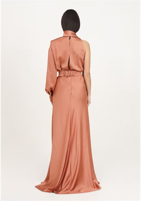 Long blush brown one-shoulder women's dress with belt PINKO | Dresses | 103146-Z345L44