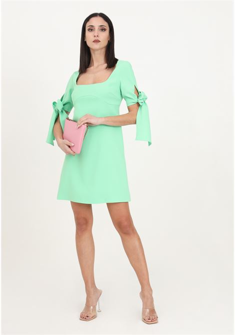 Mini abito da donna verde mazzolino con fiocco sulle maniche PINKO | 103223-7624T38