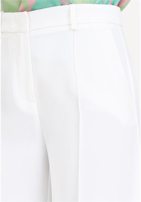 Pantaloni eleganti da donna bianco nembo con spacchi laterali PINKO | Pantaloni | 103233-7624Z15