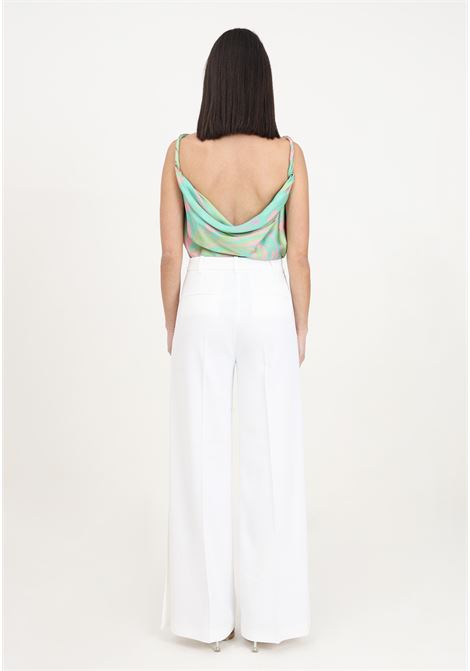 Pantaloni eleganti da donna bianco nembo con spacchi laterali PINKO | 103233-7624Z15
