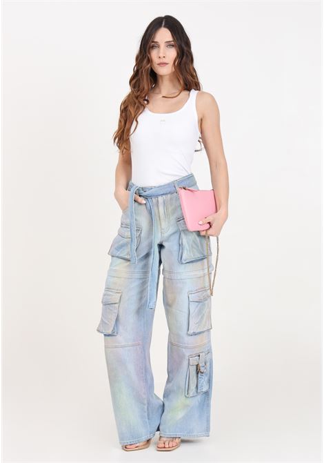 Jeans da donna cargo denim dusty multicolor PINKO | Jeans | 103246-A1PIE5T