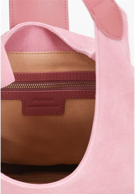 Borsa da donna rosa mini hobo bag in suede e pelle PINKO | Borse | 103275-A0YGP31Q