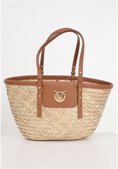 Love summer basket beige and leather women's bag PINKO | Bags | 103324-A1RLLP4Q