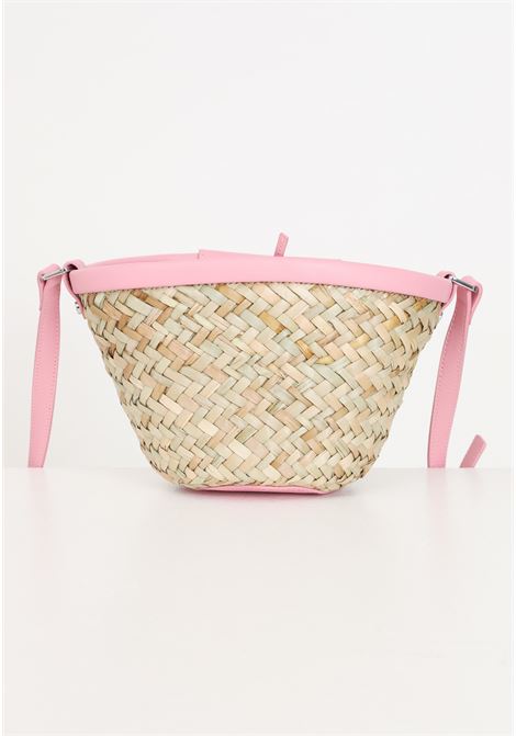 Pink and beige women's bag Love summer raffia bucket PINKO | Bags | 103325-A1RLCP1B
