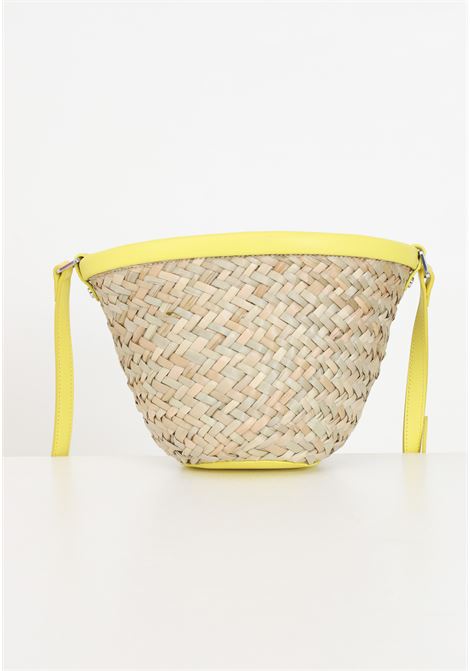 Yellow and beige women's bag Love summer raffia bucket PINKO | 103325-A1RLO9YB