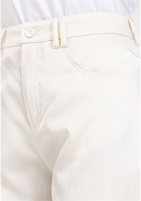 Pantaloni da donna avorio barrel leg in satin PINKO | Pantaloni | 103350-A1U1P97