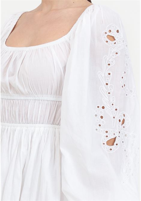 Short white women's dress with rodeo broderie anglaise embroidery PINKO | Dresses | 103731-A1XPZ05