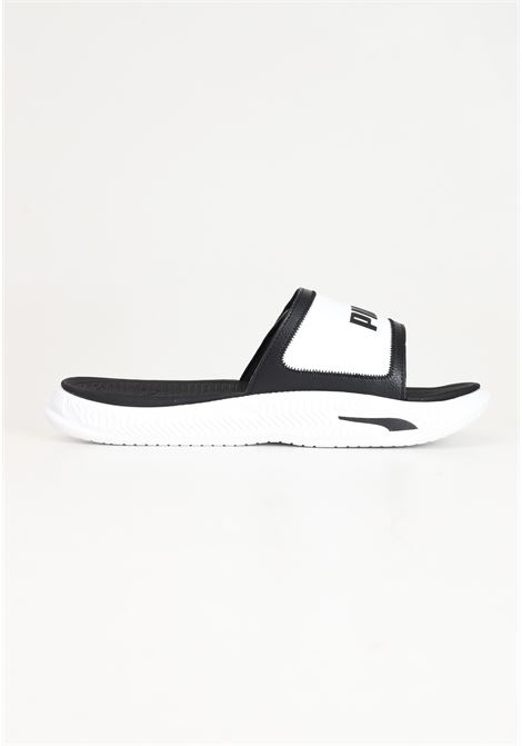 SoftridePro Slide 24 V men's white and black slippers PUMA | Slippers | 39543101