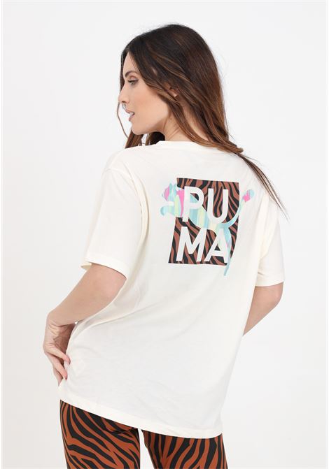 T-shirt da donna panna Boyfriend Animal remix PUMA | T-shirt | 52482187