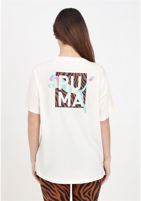T-shirt da donna panna Boyfriend Animal remix PUMA | T-shirt | 52482187