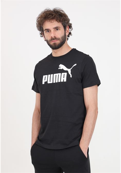 Black essentials logo men's t-shirt PUMA | 58666601