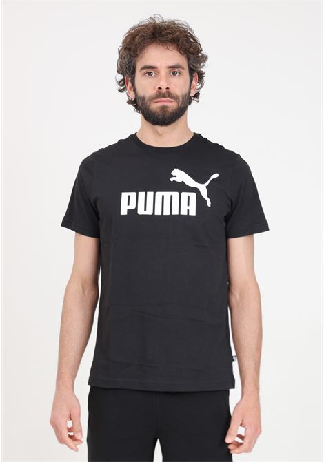 T-shirt da uomo nera essentials logo PUMA | 58666601