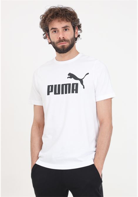 T-shirt da uomo bianca essentials logo PUMA | 58666602