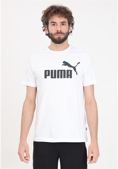 T-shirt da uomo bianca essentials logo PUMA | 58666602