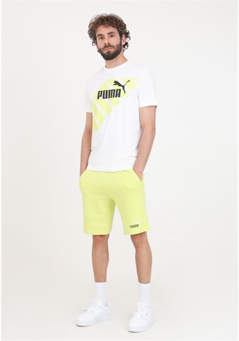 Shorts sportivi ESS+ Col verde lime da uomo PUMA | 58676638