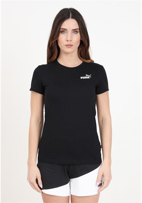 T-shirt da donna nera Ess small logo PUMA | 58677601