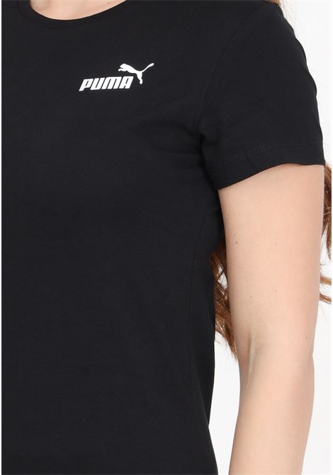 T-shirt da donna nera Ess small logo PUMA | 58677601