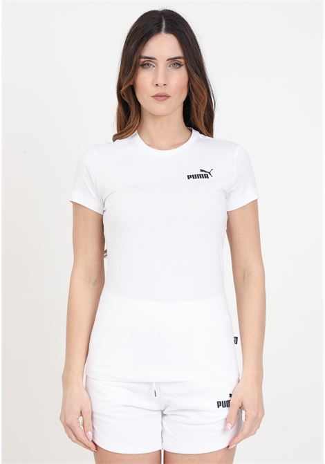 T-shirt da donna bianca Ess small logo PUMA | T-shirt | 58677602