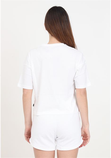 White women's t-shirt Ess cropped logo tee PUMA | 58686602