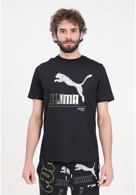 T-shirt da uomo nera Brand love Graphic PUMA | T-shirt | 62427901