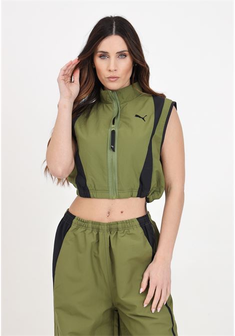 Women's Dare to woven vest olive green PUMA | Vests | 62429933