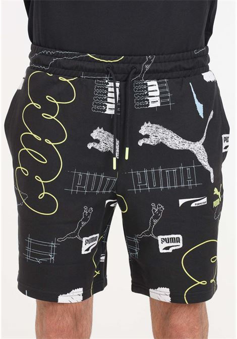 Shorts da uomo neri Brand love PUMA | 62430901