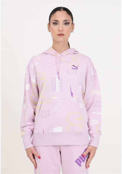 Pink classics brand love hoodie women's sweatshirt PUMA | Hoodie | 62433660