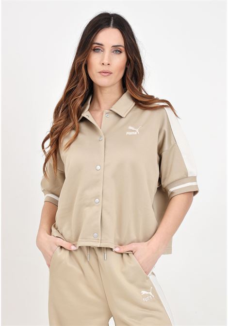 Camicia da donna beige T7 Tracket Jacket PUMA | Camicie | 62434383