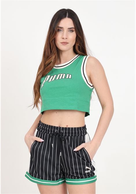 Shorts da donna nero verde e bianchi t7 mesh PUMA | Shorts | 62434501