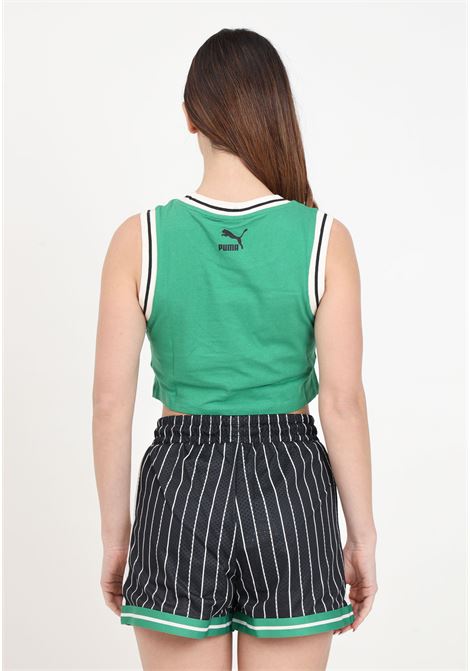 Shorts da donna nero verde e bianchi t7 mesh PUMA | 62434501