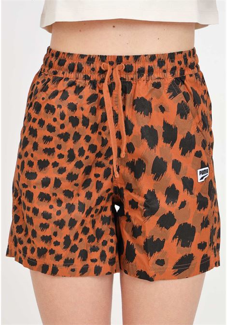 Women's shorts spotted Downtown woven kitten club teak aop PUMA | Shorts | 62436981