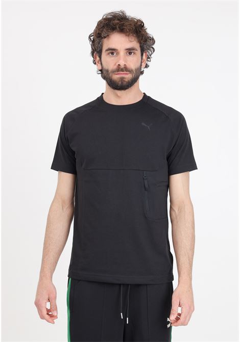 T-shirt da uomo nera con taschino pumatech PUMA | 62437901
